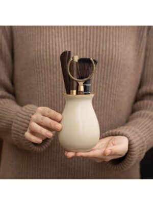 Rice Yellow Ru Kiln Six Gentlemen Tea Set - Complete Ceramic Gongfu Tea Tools