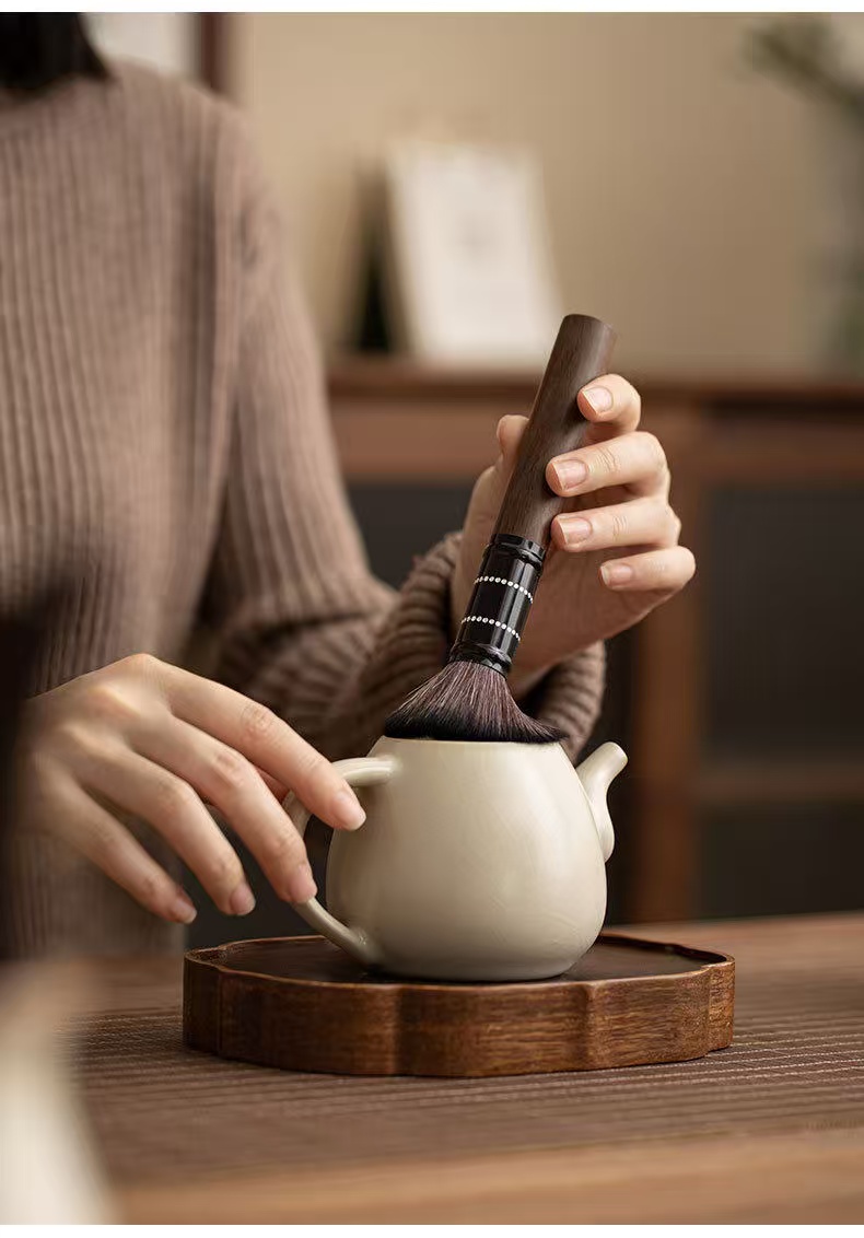 Rice Yellow Ru Kiln Six Gentlemen Tea Set - Complete Ceramic Gongfu Tea Tools