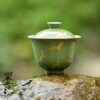 微信图片_20260218193908_1884_6 Bamboo Green Antique-Style Gaiwan Set - 110ml with Gilded Crane & Bamboo