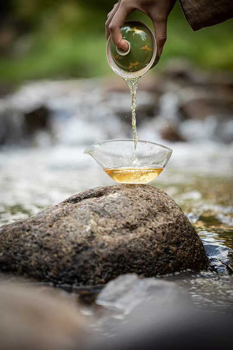 微信图片_20260218193920_1895_6 Bamboo Green Antique-Style Gaiwan Set - 110ml with Gilded Crane & Bamboo