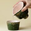 微信图片_20260221165549_1946_6 Bamboo Green "Inlay Gold & Silver" Palace-Style Straight Tea Cup - Elegant Ceramic Gongfu Teaware (Gift Boxed)