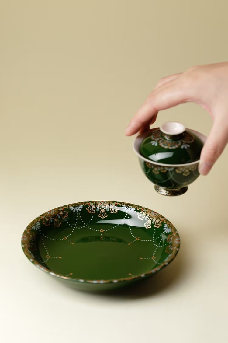 Gongfu Tea Set - Exquisite 6-Pc Silver Gilt Bamboo Leaf Collection