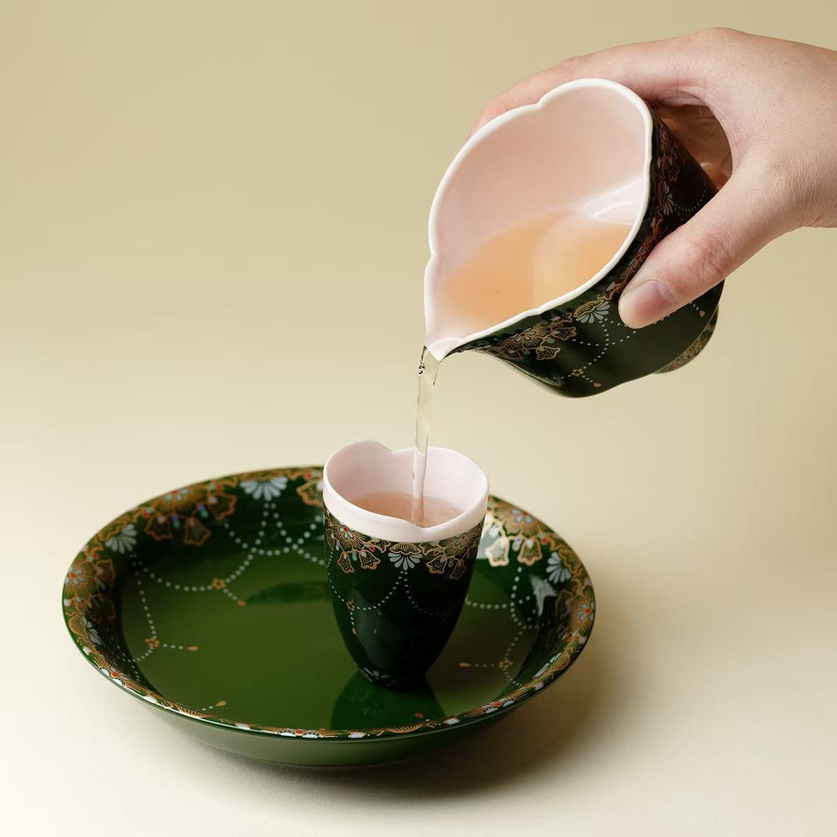 Gongfu Tea Set - Exquisite 6-Pc Silver Gilt Bamboo Leaf Collection