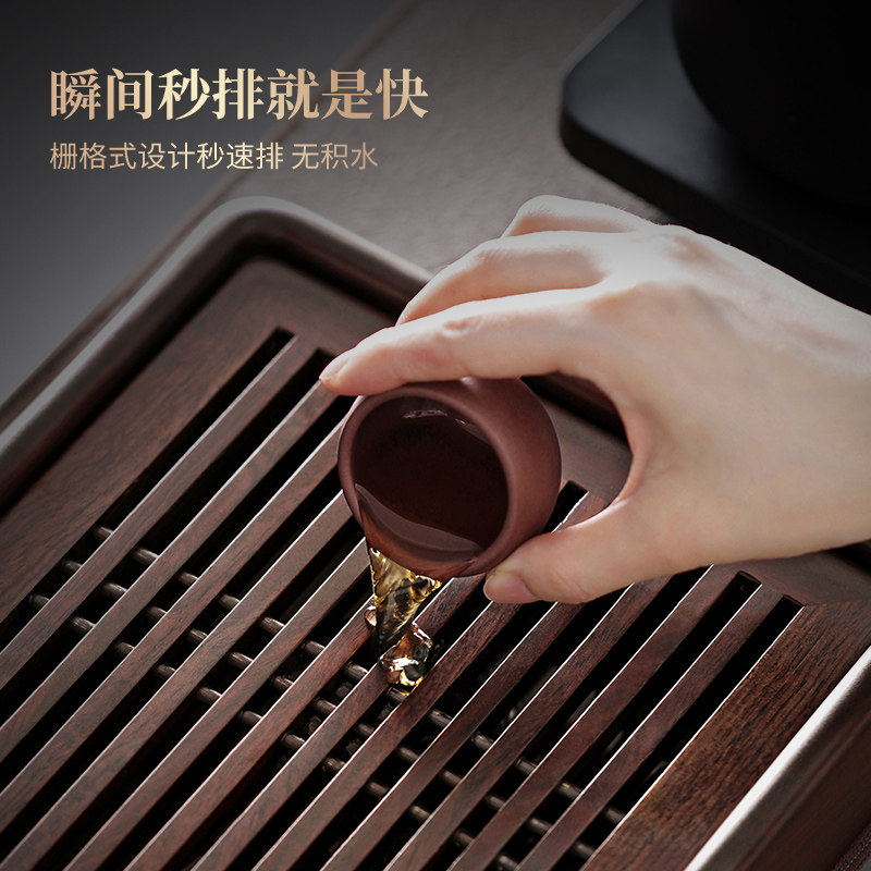 微信图片_20260222001336_2005_6 Rosewood Solid Wood Tea Tray - Rectangular Drainage Tea Table with Water Storage (950ml)