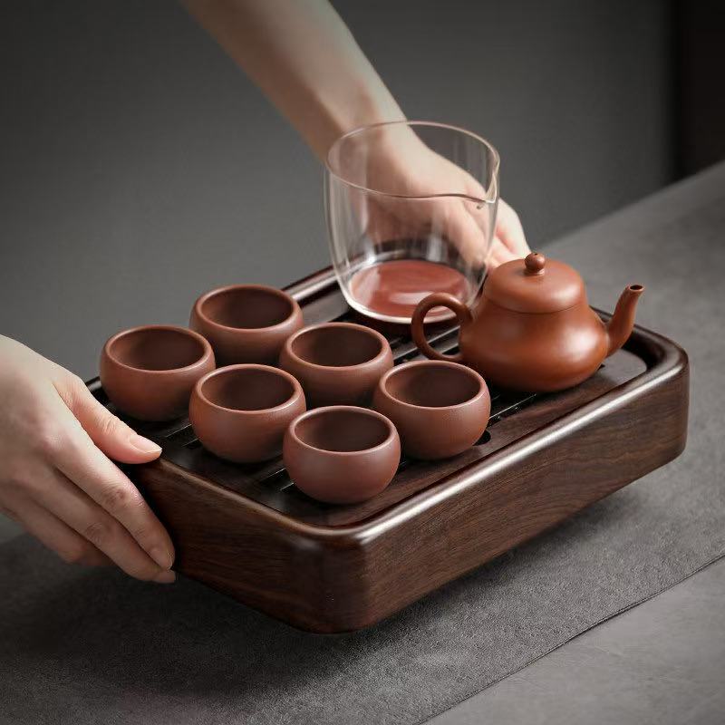 微信图片_20260222001337_2006_6 Rosewood Solid Wood Tea Tray - Rectangular Drainage Tea Table with Water Storage (950ml)