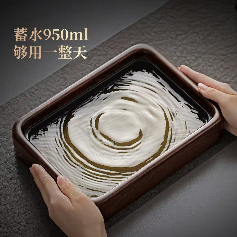 微信图片_20260222001340_2009_6 Rosewood Solid Wood Tea Tray - Rectangular Drainage Tea Table with Water Storage (950ml)