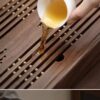Walnut Wood "Mountain Rain" Tea Tray - Large Capacity Drainage Tea Table (1500ml)