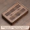 Walnut Wood "Mountain Rain" Tea Tray - Large Capacity Drainage Tea Table (1500ml)