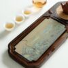 Walnut Wood "Thousand Li of Rivers and Mountains" Color-Changing Tea Tray - 50cm Large Dry Tea Table
