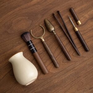 微信图片_20260409154733_409_4 Rice Yellow Ru Kiln Six Gentlemen Tea Set - Complete Ceramic Gongfu Tea Tools