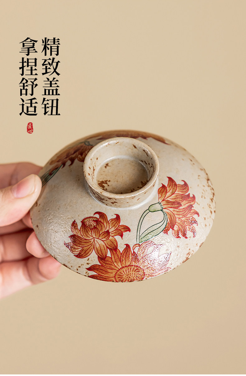 Blue and White & Flint Red Five-Piece Gongfu Tea Set - 2026 New Arrival Ceramic Gaiwan with Two Teacups (150ml Capacity)