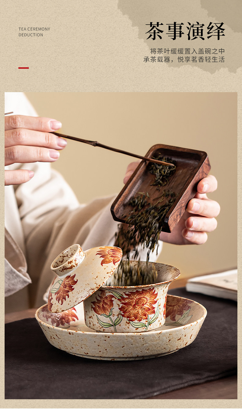 Blue and White & Flint Red Five-Piece Gongfu Tea Set - 2026 New Arrival Ceramic Gaiwan with Two Teacups (150ml Capacity)