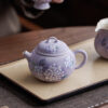 Exquisite Hand-Painted Ceramic Teapot with Violet Hydrangea Motif - Purple Blossom Tea Set with Chain Lid (165ml)