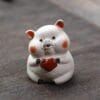 Hand-Crafted Yixing Zisha Tea Pet Pig - White Clay Prosperity Sculpture with Colorful Hand-Painted Design