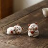 Hand-Crafted Yixing Zisha Tea Pet Pig - White Clay Prosperity Sculpture with Colorful Hand-Painted Design