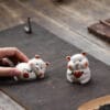 Hand-Crafted Yixing Zisha Tea Pet Pig - White Clay Prosperity Sculpture with Colorful Hand-Painted Design