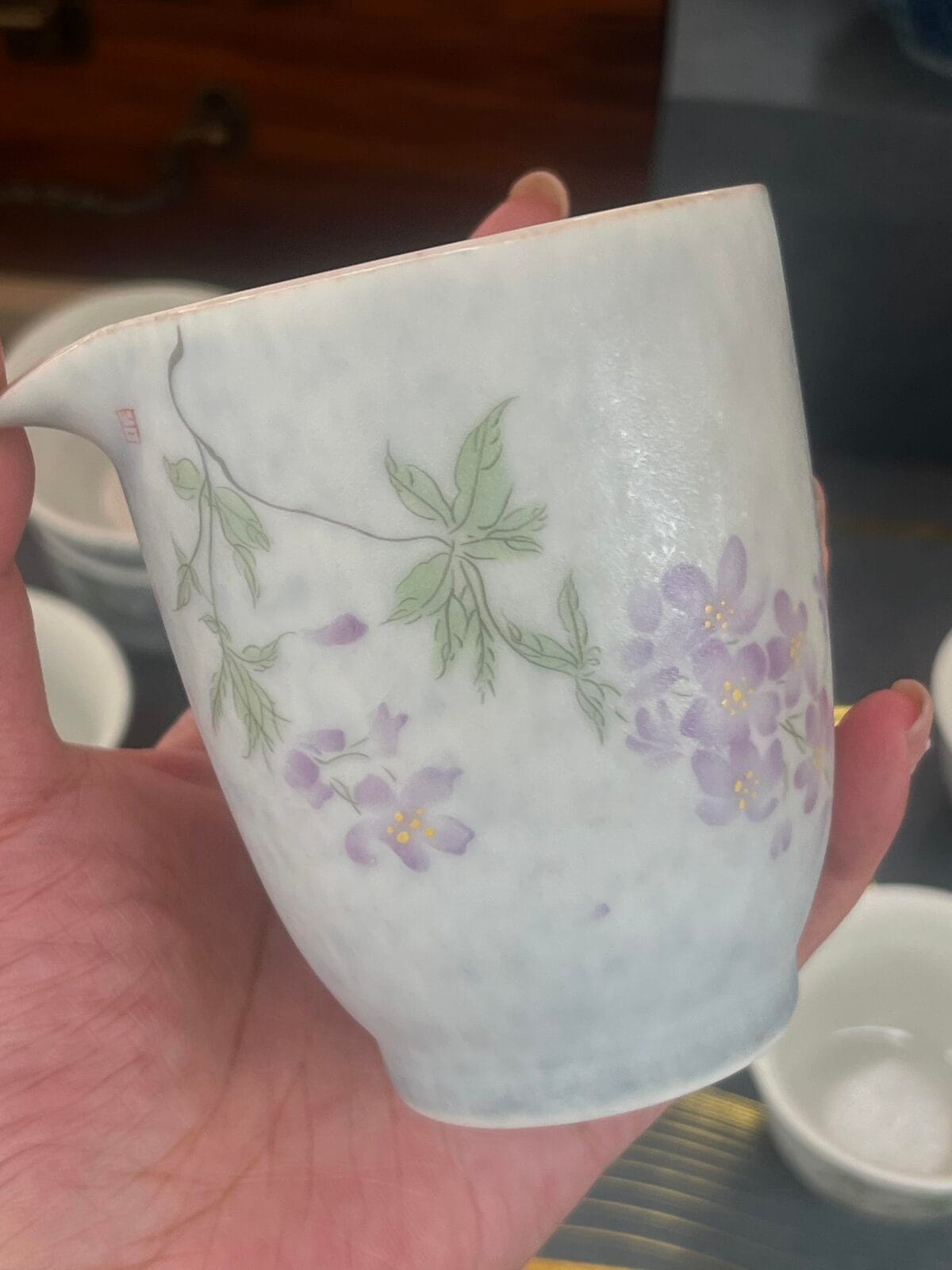 Underglaze Wisteria Tea Set - Complete 9-Pc Porcelain Set with Gift Box