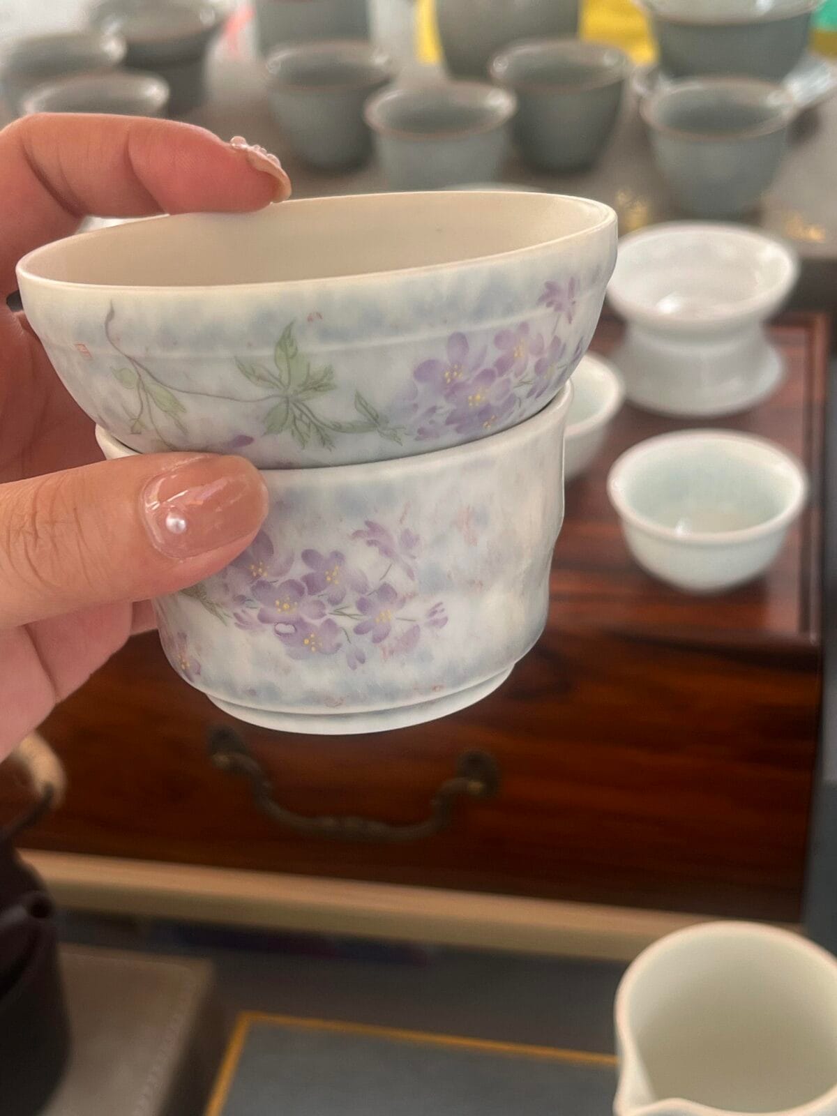 Underglaze Wisteria Tea Set - Complete 9-Pc Porcelain Set with Gift Box