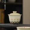 Silver Lotus Gaiwan - 150ml Art Piece Inspired by Mogao Caves