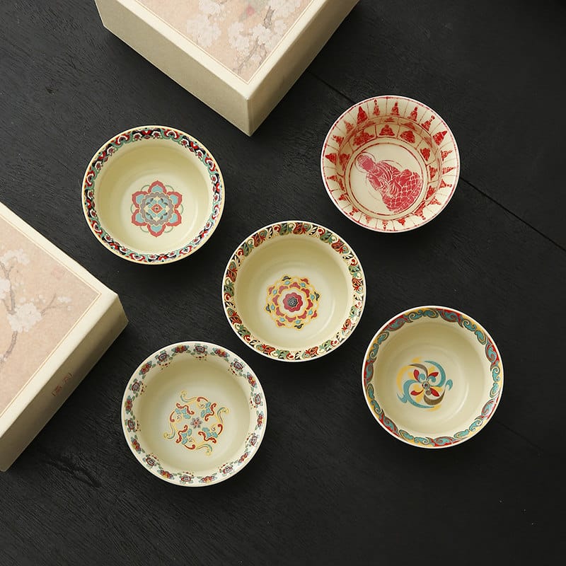 Bamboo Green Inlay Gold Silver Tea Cup: A Stunning 90ml Palace Masterpiece