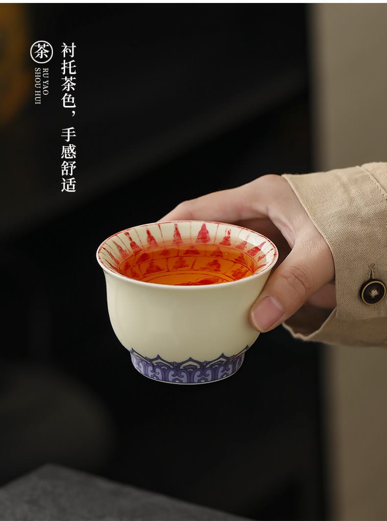 Bamboo Green Inlay Gold Silver Tea Cup: A Stunning 90ml Palace Masterpiece