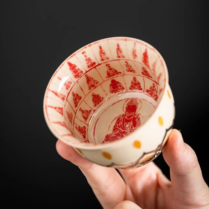 Bamboo Green Inlay Gold Silver Tea Cup: A Stunning 90ml Palace Masterpiece