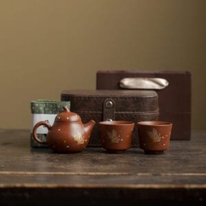 gold embossed zisha tea set