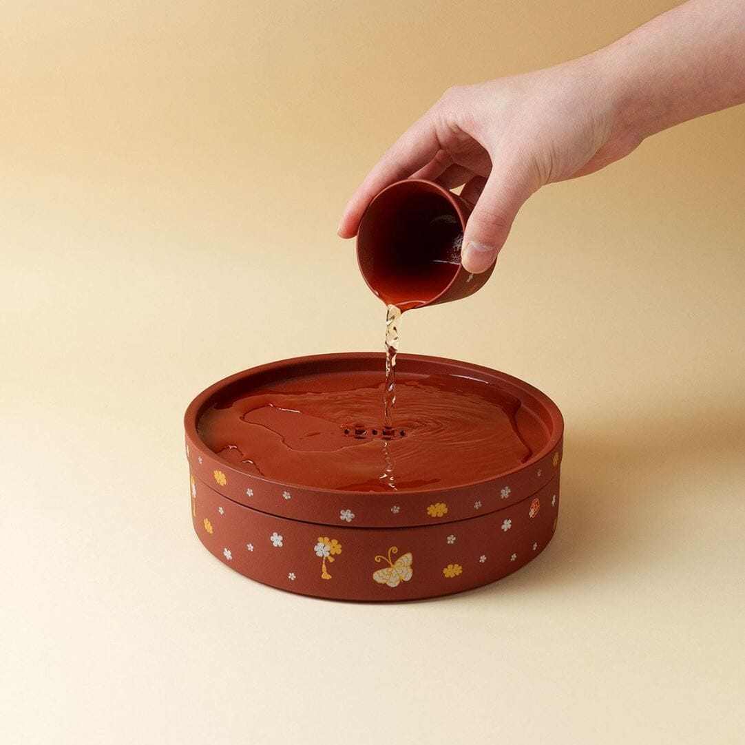 Zhu Ni Clay Tea Set - Stunning Butterfly & Floral Design, 130ml Teapot