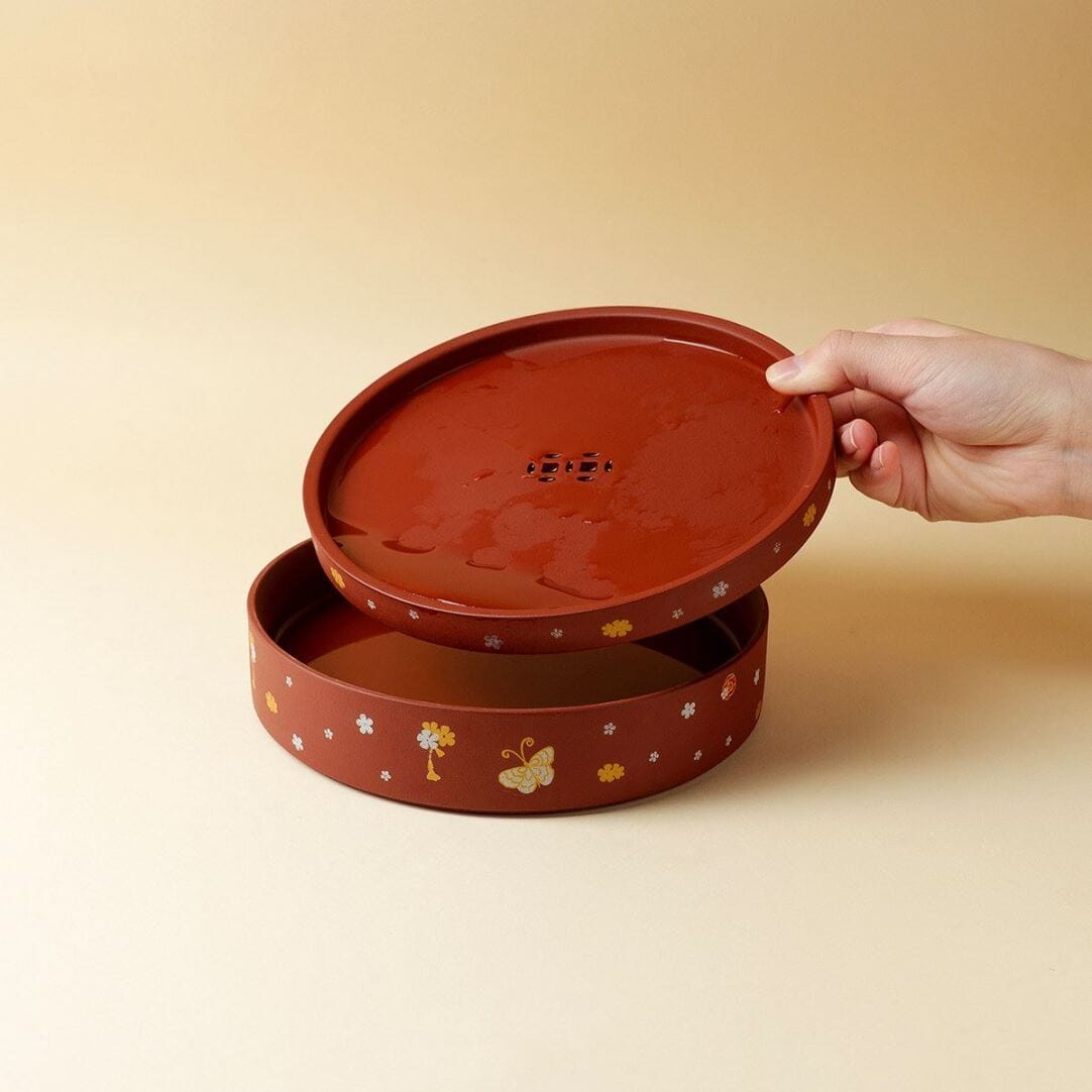 Zhu Ni Clay Tea Set - Stunning Butterfly & Floral Design, 130ml Teapot