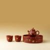 Zhu Ni Clay Tea Set - Stunning Butterfly & Floral Design, 130ml Teapot