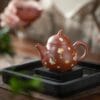 Zhu Ni Clay Tea Set - Stunning Butterfly & Floral Design, 130ml Teapot