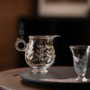 Wisteria Embossed Borosilicate Glass Fairness Cup – 170ml Tea Pitcher for Gongfu Tea
