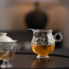 Wisteria Embossed Borosilicate Glass Fairness Cup – 170ml Tea Pitcher for Gongfu Tea
