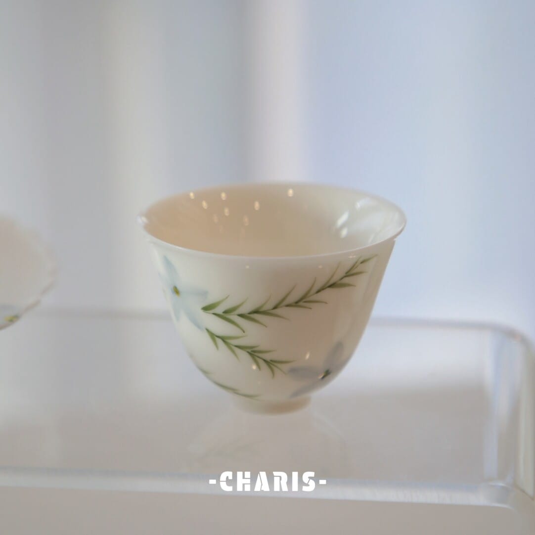 Hand Painted Blue Floral Tea Set - Elegant 3-Pc Set for Daily Rituals & Gifting