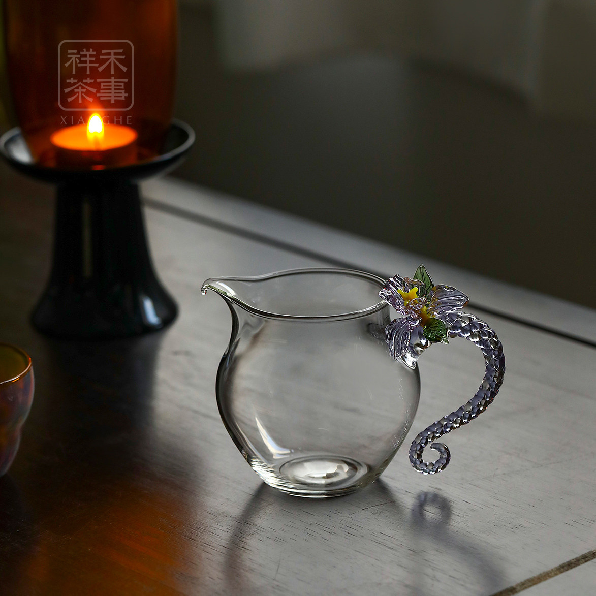 Iris Embossed Borosilicate Glass Fairness Cup – 220ml Tea Pitcher