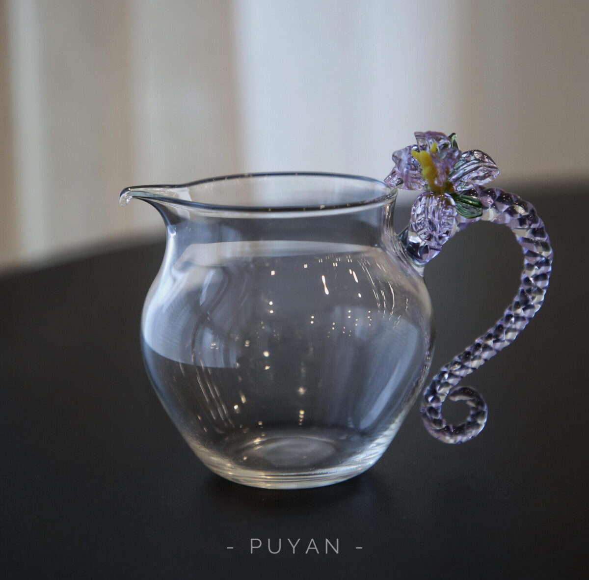 Iris Embossed Borosilicate Glass Fairness Cup – 220ml Tea Pitcher