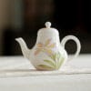 Iris Ceramic Tea Set - Beautiful Hand-Painted Floral Design, Includes Tray