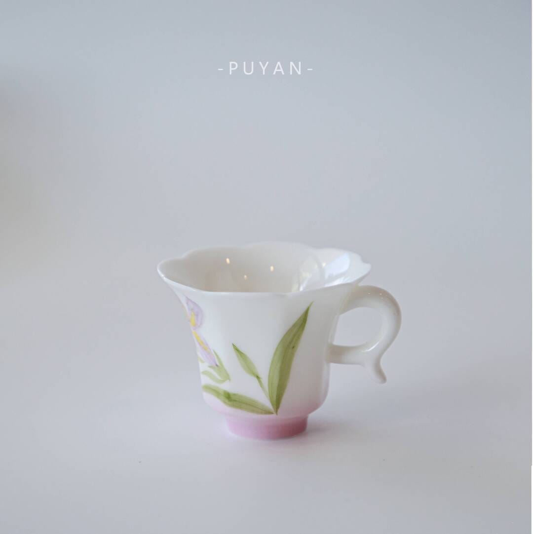 Iris Ceramic Tea Set - Beautiful Hand-Painted Floral Design, Includes Tray