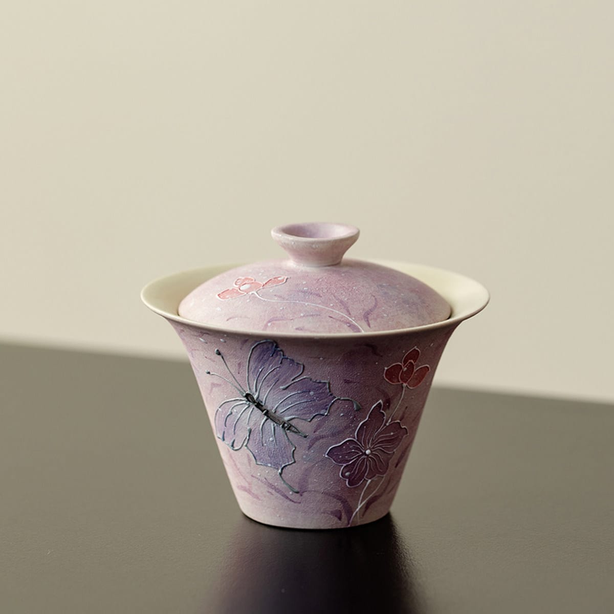 Lavender Gaiwan Set - Unique Horseshoe Shape Gaiwan & Matching Cup