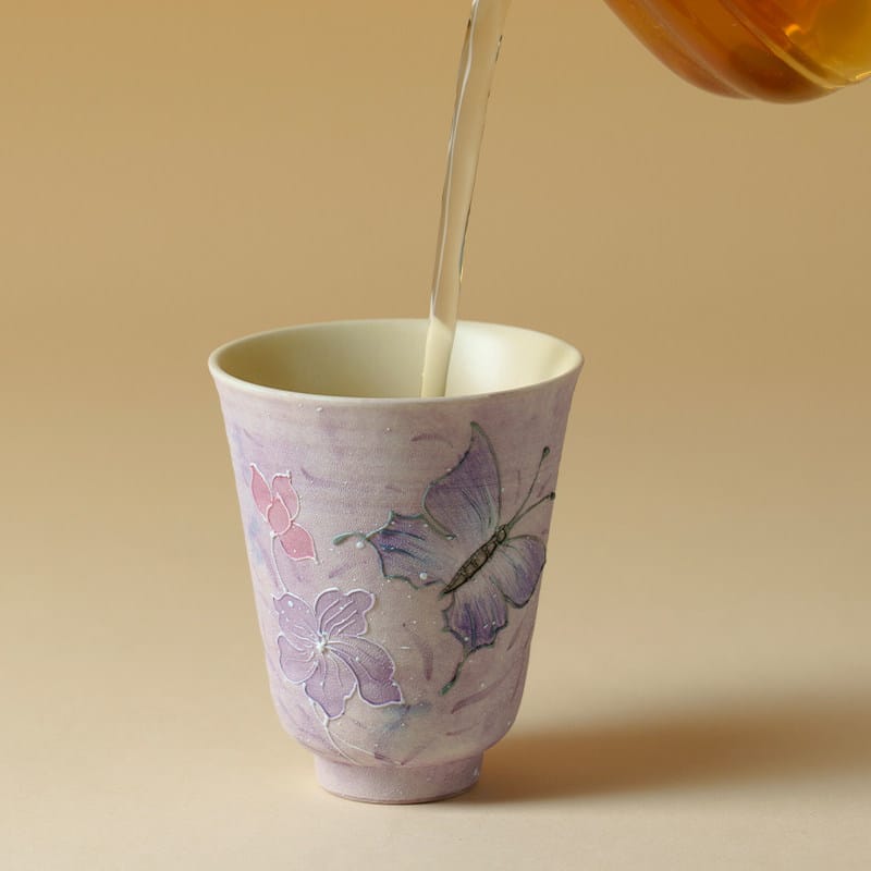 Lavender Gaiwan Set - Unique Horseshoe Shape Gaiwan & Matching Cup