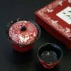 Dusky Crimson Gaiwan - Exquisite 120ml Hand-Painted Zen Tea Set
