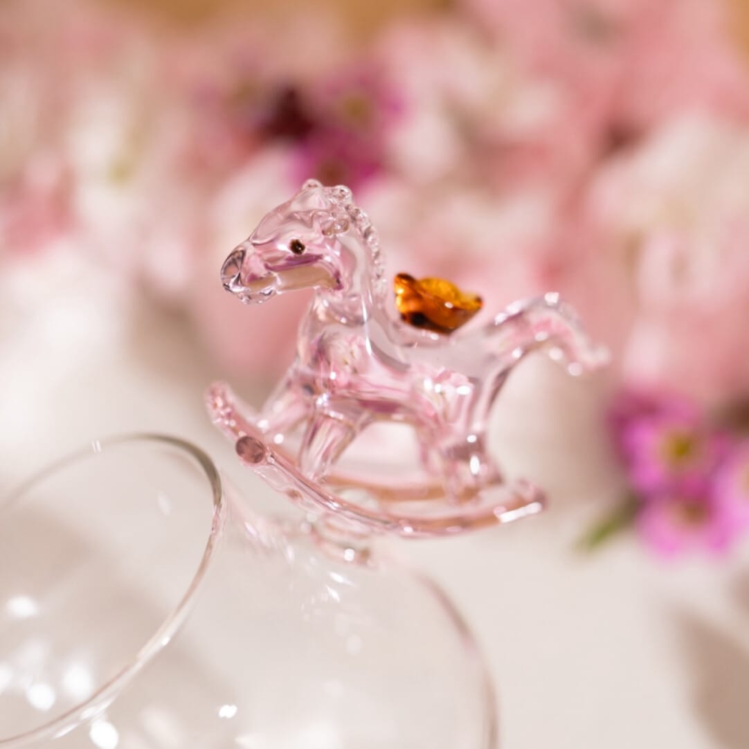 . pink glass teapot