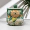 Hand-Painted Gourd Clay Teapot: A Stunning 150ml Floral Masterpiece