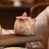 Hand-Painted Gourd Clay Teapot: A Stunning 150ml Floral Masterpiece