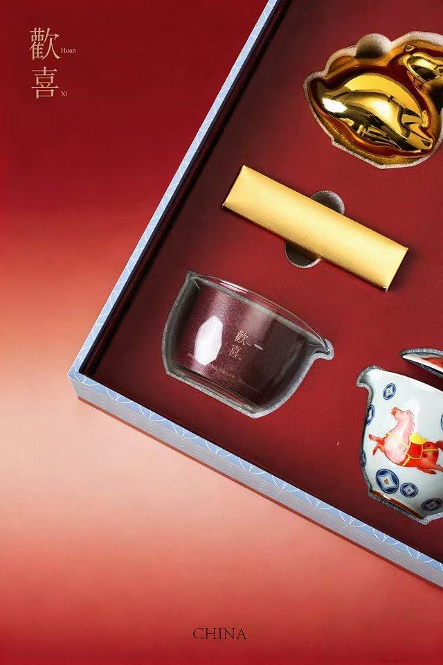 2026 Horse Year Tea Set Fragrance Gift Set - Elegant 6-in-1 Ceramic Set