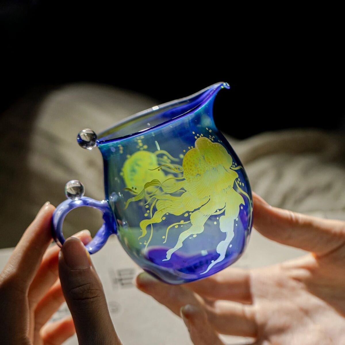 Jellyfish Pattern Glass Fairness Cup