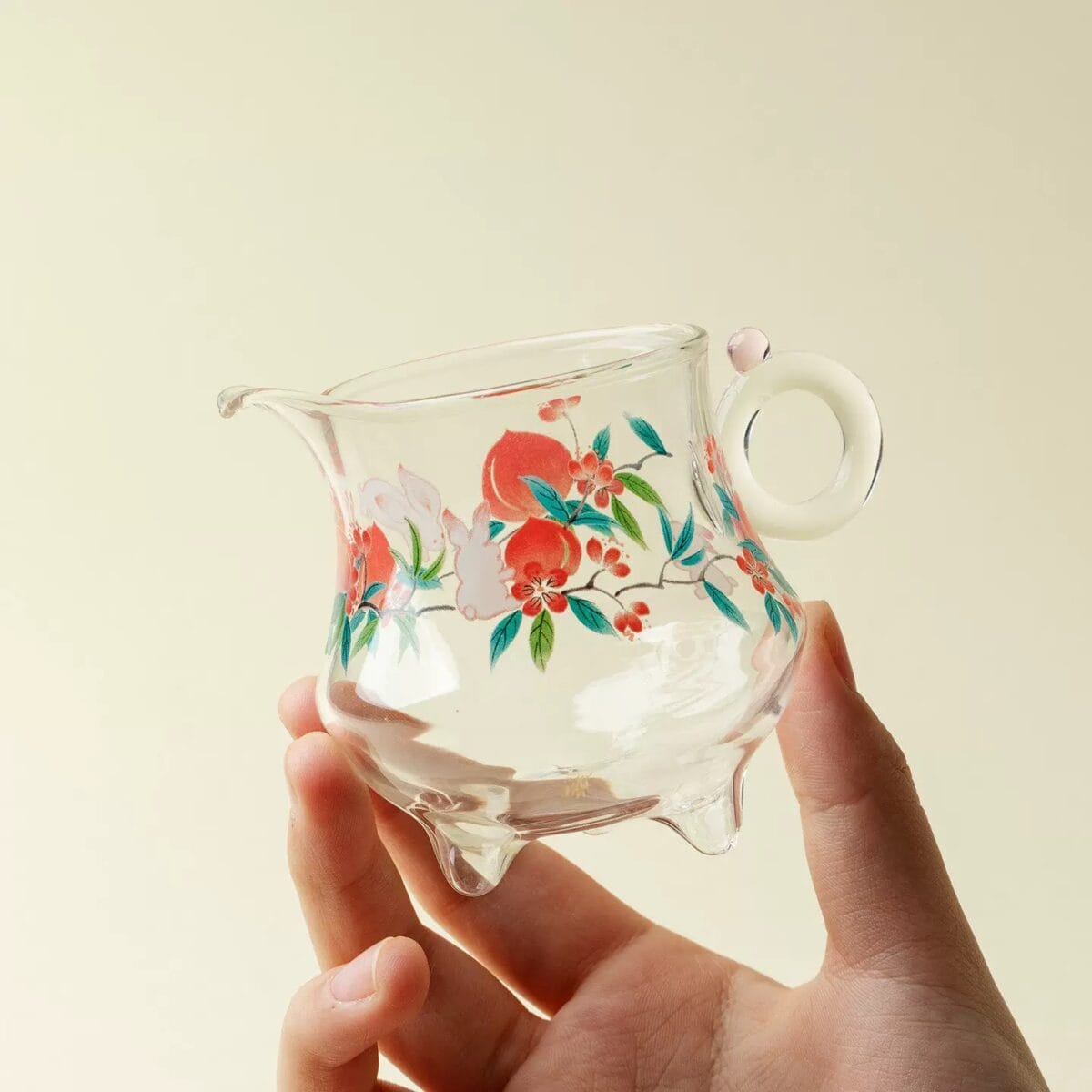 Rabbit Peach Glass Gongdao Cup: The Perfect 150ml Gift for Tea & Myth Lovers