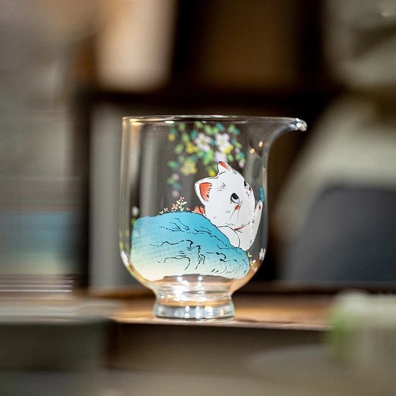 Watercolor Cat Glass Fairness Cup