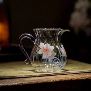 Hand-Painted Bamboo Lily Glass Fairness Cup