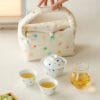Hand-Painted Polka Dot Travel Tea Set: A 3-Piece Masterpiece for Adventure & Home